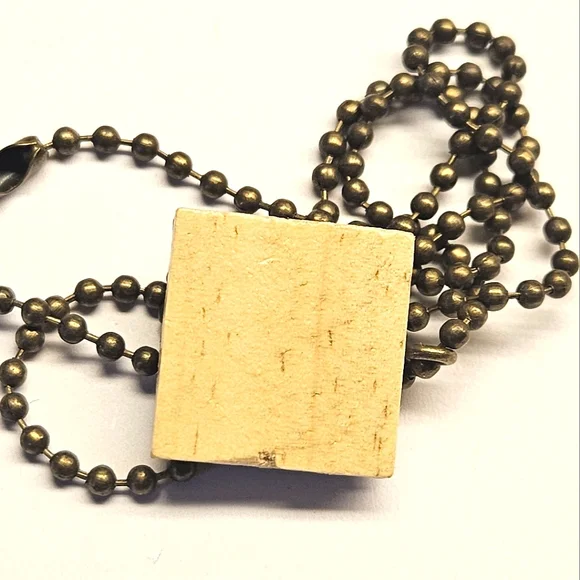 Blue and Tan Tile Pendant - Picture 3 of 3